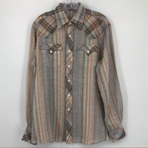 Men's Vintage Long Sleeve Button Down Shirt